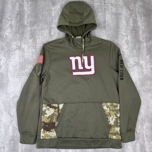 New York Giants Hoodie Mens Medium Green Camo Nike Salute to Service Team Issued